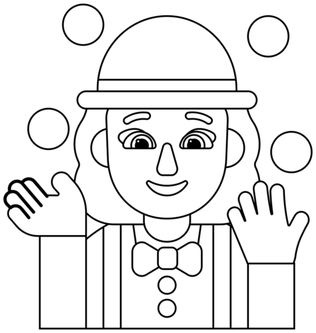 Man Juggling Emoji Coloring Page